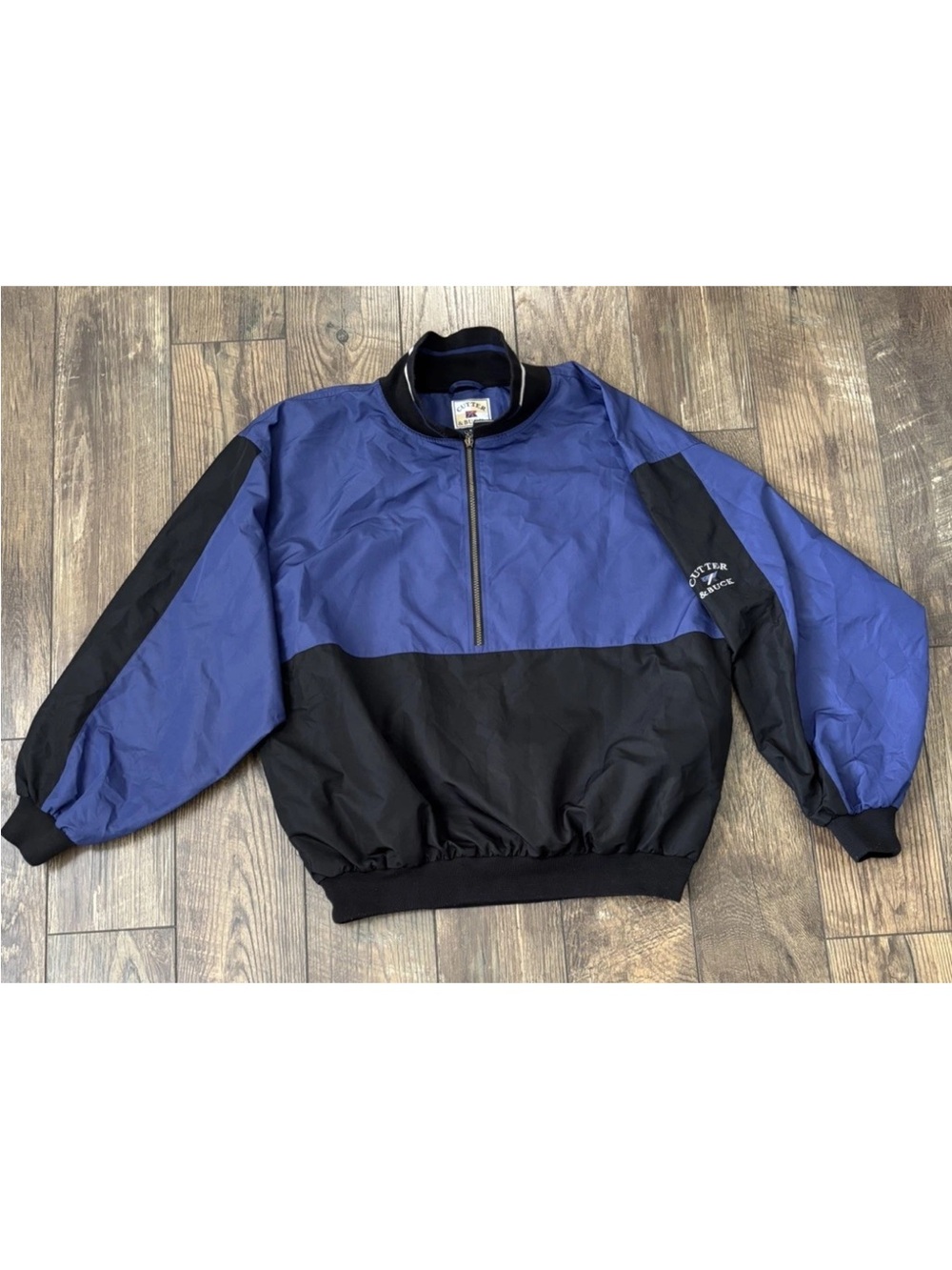 Vintage Cutter & Buck Blue 1/4 Zip Pullover Windbreaker Golf Jacket Mens Size XL